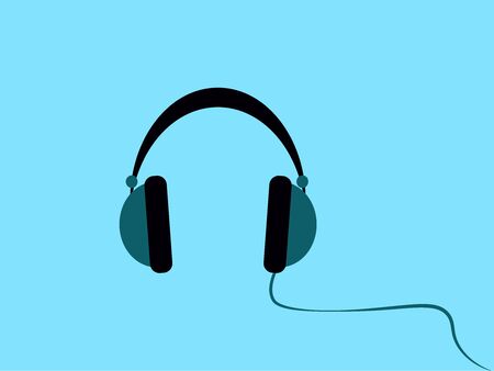 Headphones, illustration, vector on white background.のイラスト素材