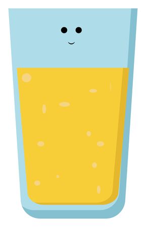 Glass of juice, illustration, vector on white background.のイラスト素材