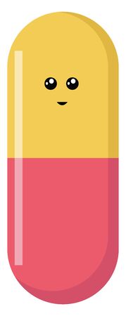 Happy pill, illustration, vector on white background.のイラスト素材
