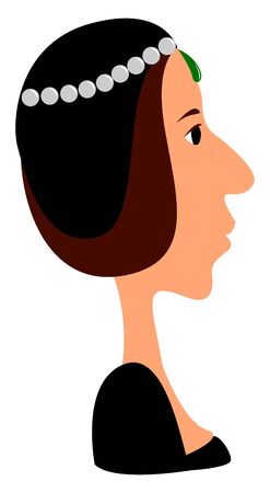 Woman with black hair, illustration, vector on white background.のイラスト素材