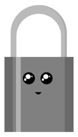Silver lock, illustration, vector on white background.のイラスト素材