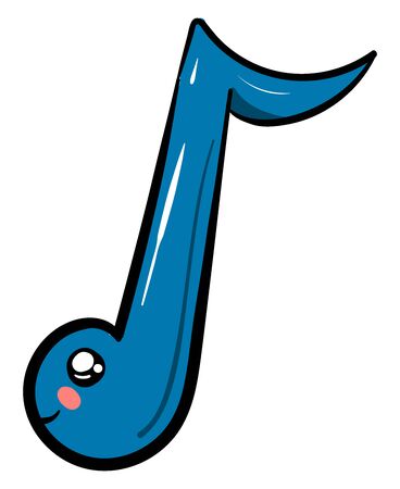 Happy music note, illustration, vector on white background.のイラスト素材