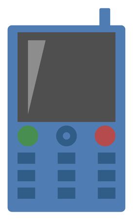 Blue mobile phone, illustration, vector on white background.のイラスト素材
