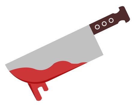 Bloody knife, illustration, vector on white background.のイラスト素材