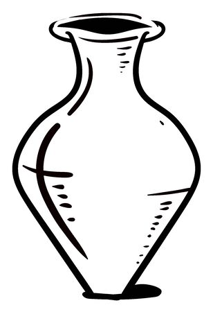 Vase drawing, illustration, vector on white background.のイラスト素材