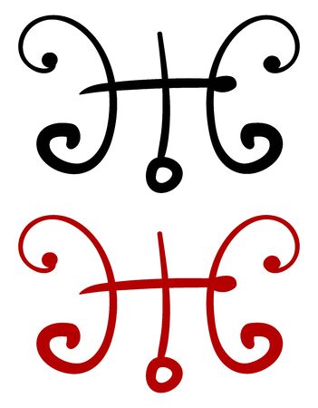 Uranus symbol, illustration, vector on white background.のイラスト素材