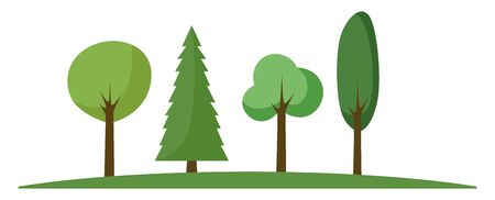 Trees, illustration, vector on white background.のイラスト素材
