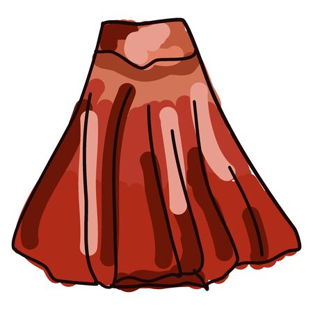 Red skirt, illustration, vector on white background.のイラスト素材