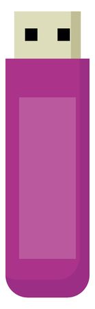 Pink flash drive, illustration, vector on white background.のイラスト素材