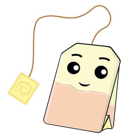 Bag of tea, illustration, vector on white background.のイラスト素材