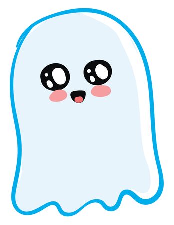 Cute ghost, illustration, vector on white background.のイラスト素材