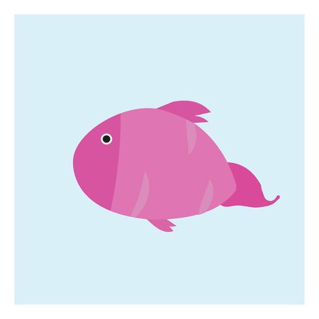 Pink fish, illustration, vector on white background.のイラスト素材