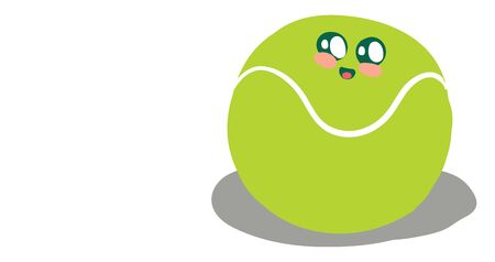 Cute tennis ball, illustration, vector on white background.のイラスト素材