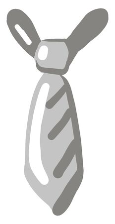 Gray tie, illustration, vector on white background.のイラスト素材