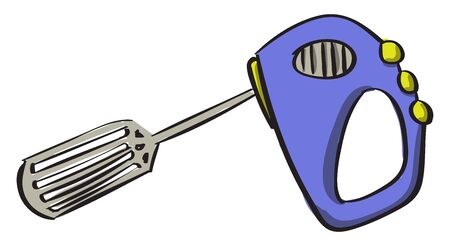 Hand mixer, illustration, vector on white background.のイラスト素材