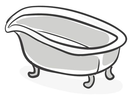 Bath drawing, illustration, vector on white background.のイラスト素材