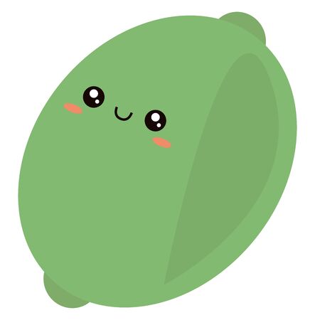 Cute lime, illustration, vector on white background.のイラスト素材