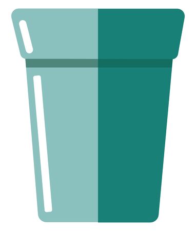 Blue pot, illustration, vector on white background.のイラスト素材