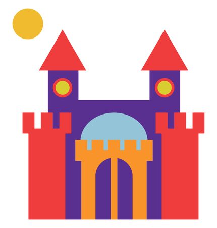 Big castle, illustration, vector on white background.のイラスト素材