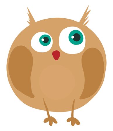 Cute owl, illustration, vector on white background.のイラスト素材