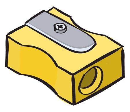 Yellow sharpener, illustration, vector on white background.のイラスト素材