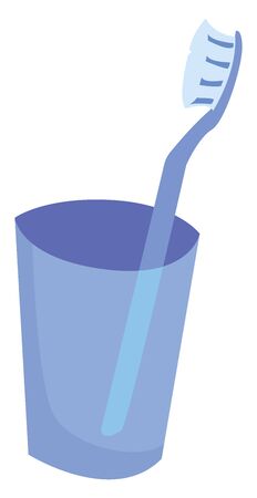 Blue toothbrush, illustration, vector on white background.のイラスト素材