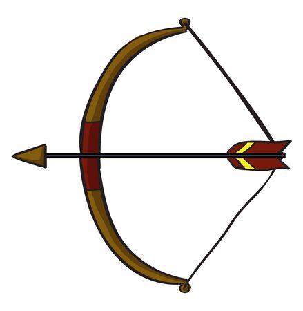Bow and arrow, illustration, vector on white background.のイラスト素材