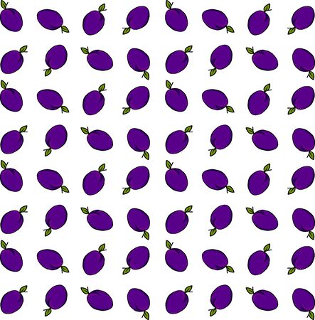 Plum wallpaper, illustration, vector on white background.のイラスト素材