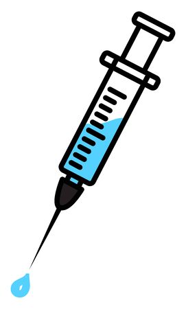 Syringe, illustration, vector on white background.のイラスト素材