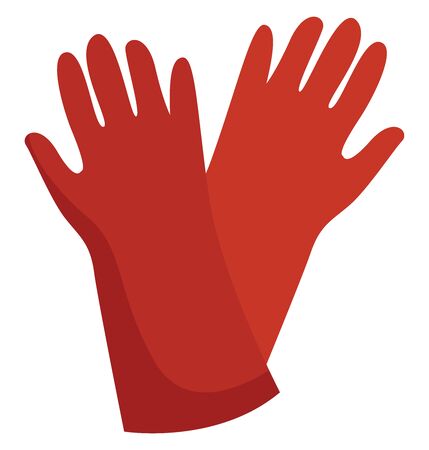 Red gloves, illustration, vector on white background.のイラスト素材