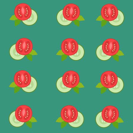 Tomatoes wallpaper, illustration, vector on white background.のイラスト素材