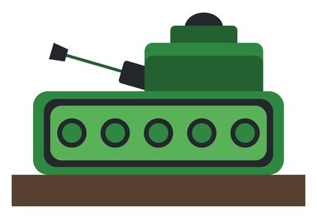 Green tank, illustration, vector on white background.のイラスト素材