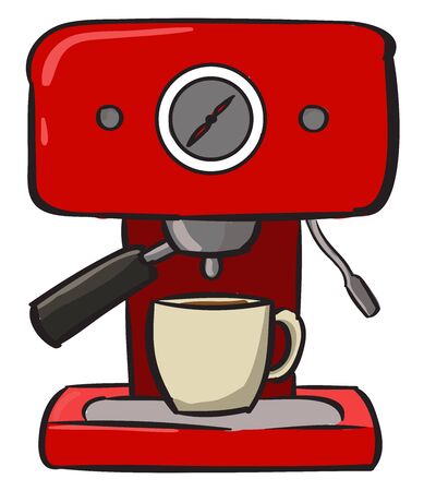 Coffee machine, illustration, vector on white background.のイラスト素材