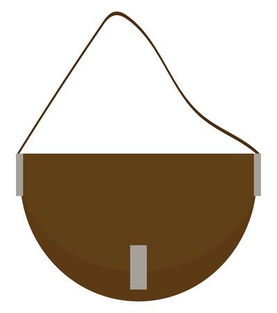 Brown bag, illustration, vector on white background.のイラスト素材