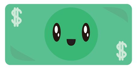 Dollar, illustration, vector on white background.のイラスト素材