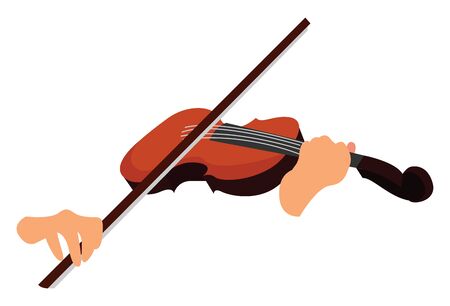 Violinist, illustration, vector on white background.のイラスト素材