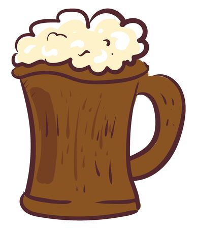 Wooden beer, illustration, vector on white background.のイラスト素材