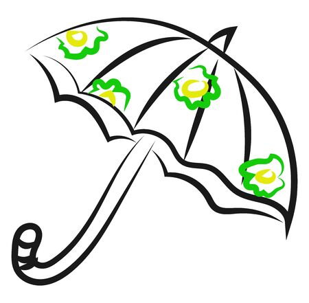 Umbrella drawing, illustration, vector on white background.のイラスト素材