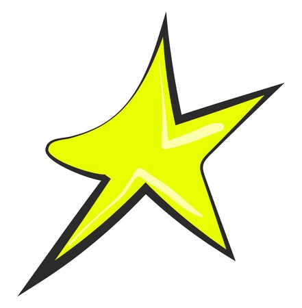 Yellow star, illustration, vector on white background.のイラスト素材