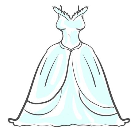 Wedding dress, illustration, vector on white background.のイラスト素材