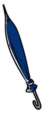 Blue closed umbrella, illustration, vector on white background.のイラスト素材