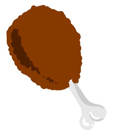 Tasty chicken leg, illustration, vector on white background.のイラスト素材