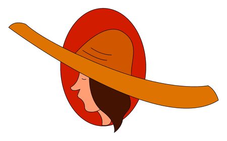 Woman with sombrero, illustration, vector on white background.のイラスト素材