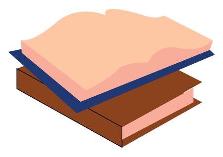Blue and brown book, illustration, vector on white background.のイラスト素材
