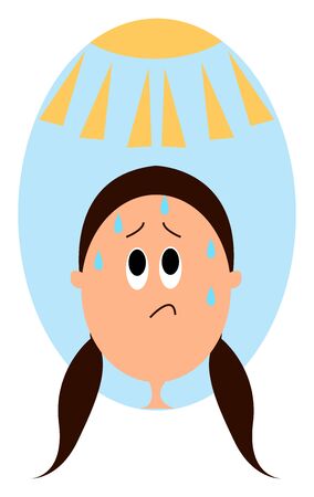 Hot weather, illustration, vector on white background.のイラスト素材