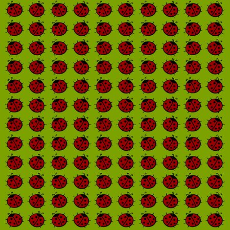 Ladybug wallpaper, illustration, vector on white background.のイラスト素材
