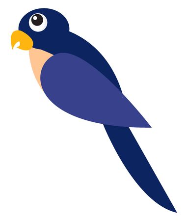 Pretty blue parrot, illustration, vector on white background.のイラスト素材