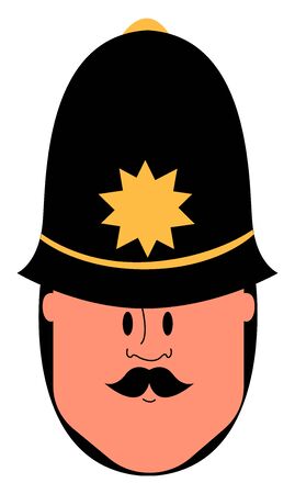 British policeman, illustration, vector on white background.のイラスト素材
