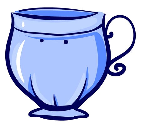 Big blue cup, illustration, vector on white background.のイラスト素材
