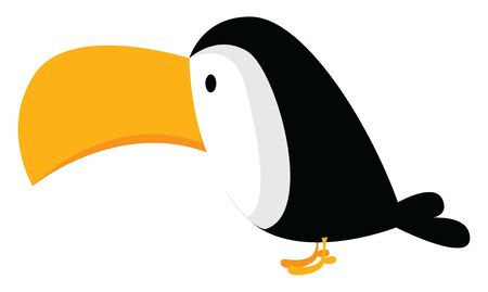 Bird with big beak, illustration, vector on white background.のイラスト素材